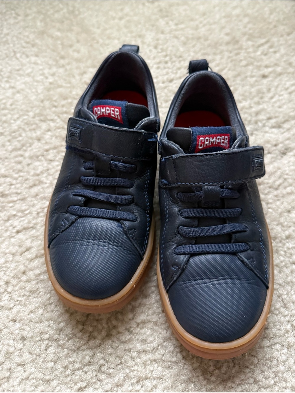 Camper Kids Navy Sneakers with Gum Outsole